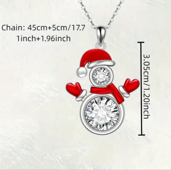 Christmas Snowman Pendant & Dangling Earrings Set. NWOT - Picture 3 of 4